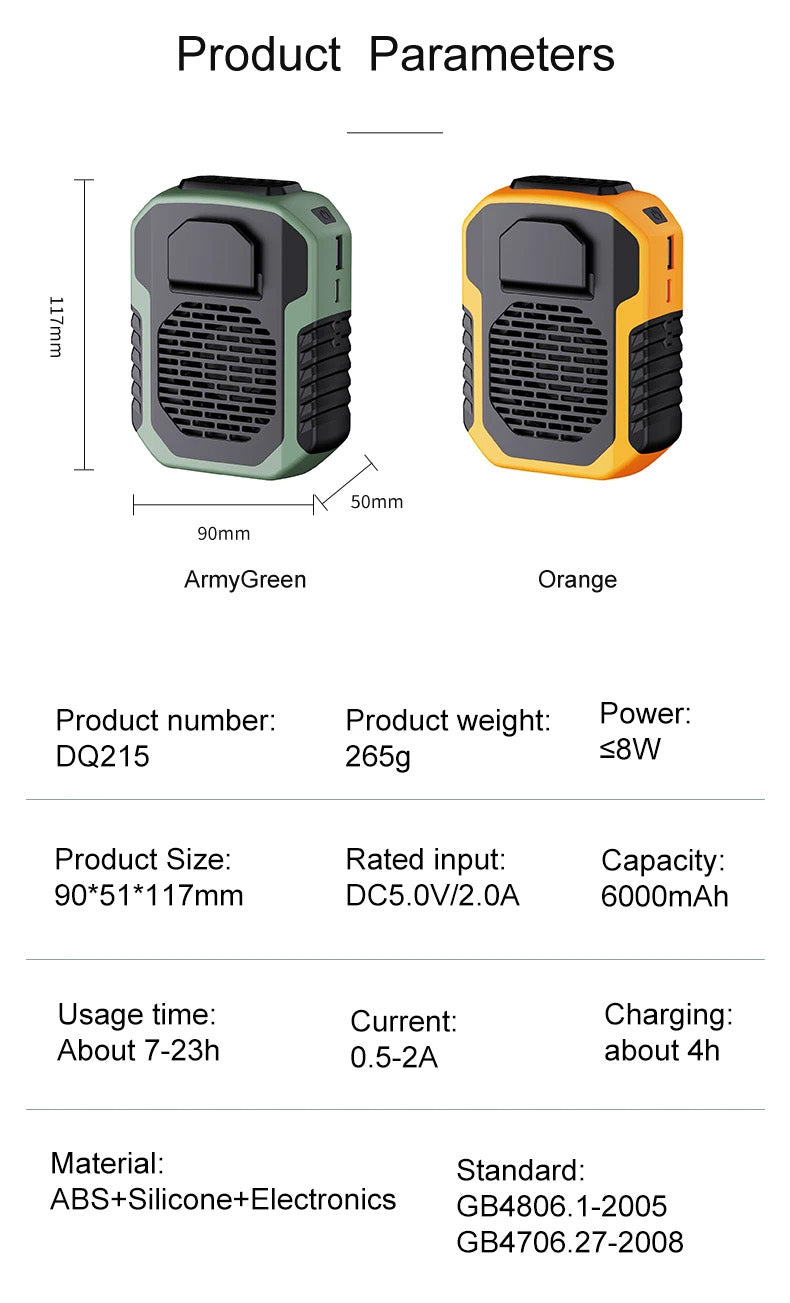 Airon TurboWaist™ (Waist Fan Lighting with 8000Mah Power Bank