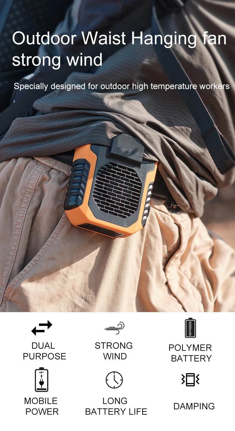 Airon TurboWaist™ (Waist Fan  Lighting with 8000Mah Power Bank